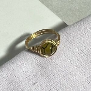 New handmade Dragon vein agate ring